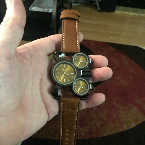 New Oulm Multi-Dial Watch with Brown Strap - Picture 2 of 4